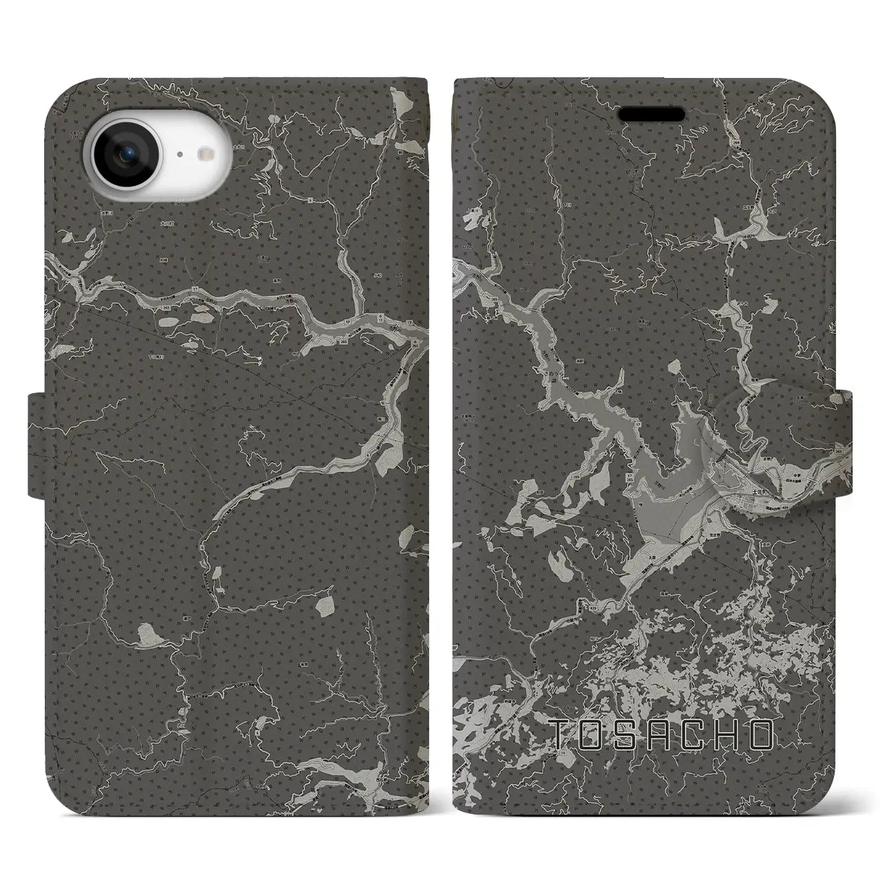 【土佐町(高知県)】地図柄iPhoneケース(手帳タイプ)