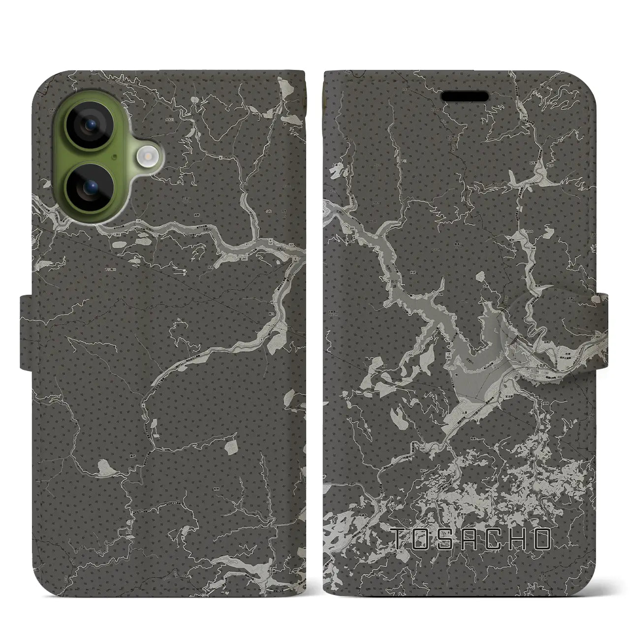 【土佐町(高知県)】地図柄iPhoneケース(手帳タイプ)