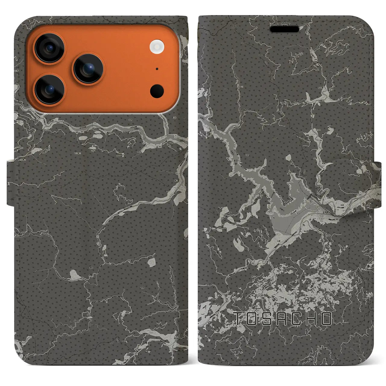 【土佐町(高知県)】地図柄iPhoneケース(手帳タイプ)