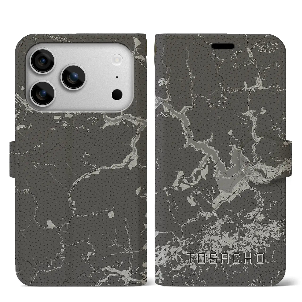 【土佐町(高知県)】地図柄iPhoneケース(手帳タイプ)