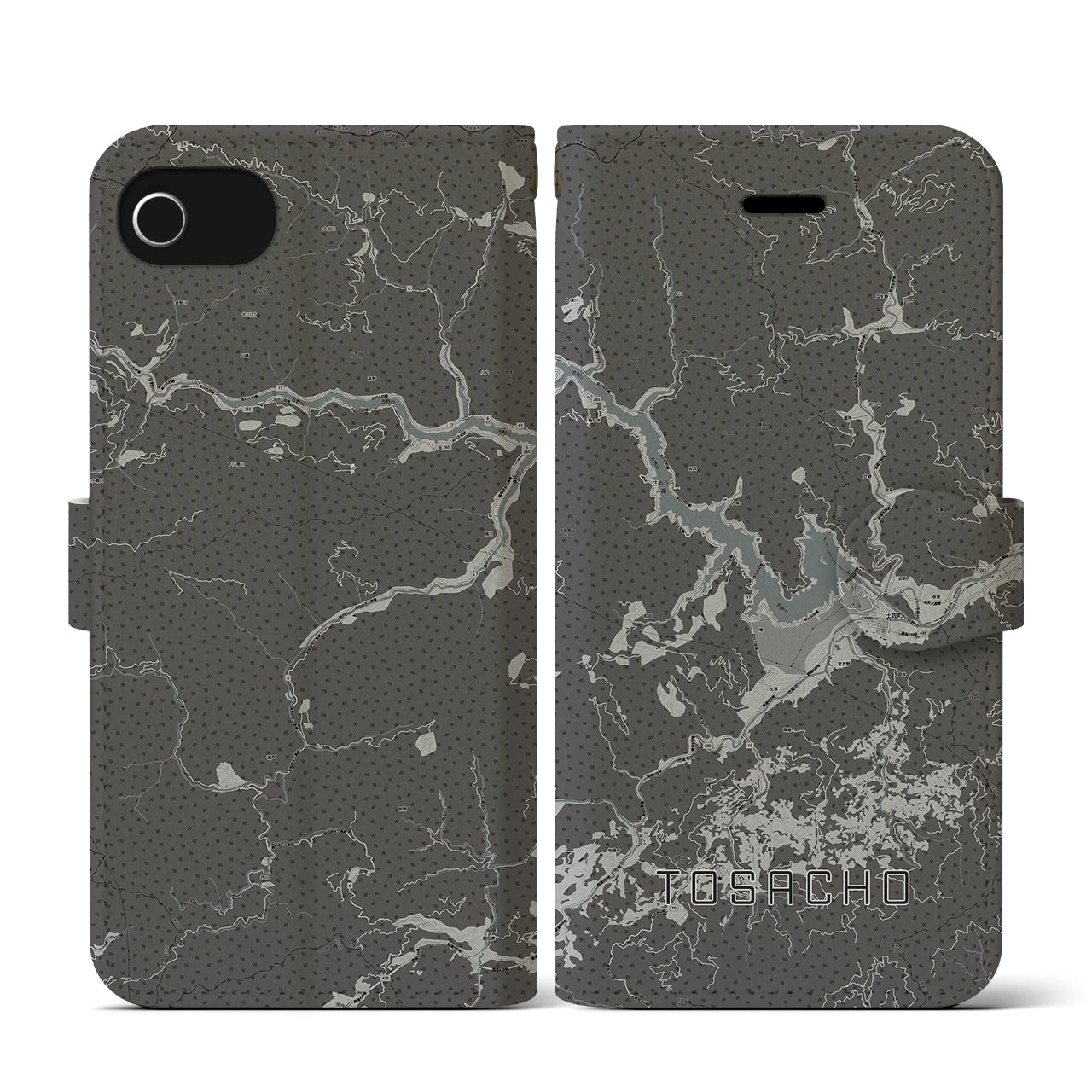 【土佐町(高知県)】地図柄iPhoneケース(手帳タイプ)