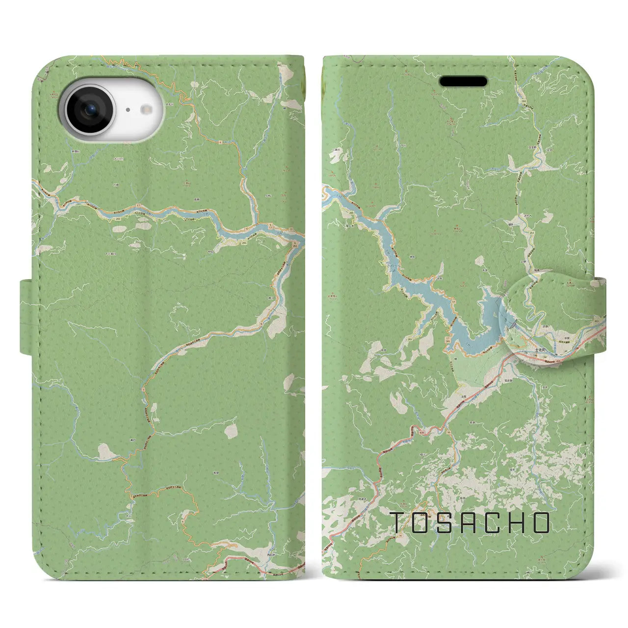 【土佐町(高知県)】地図柄iPhoneケース(手帳タイプ)