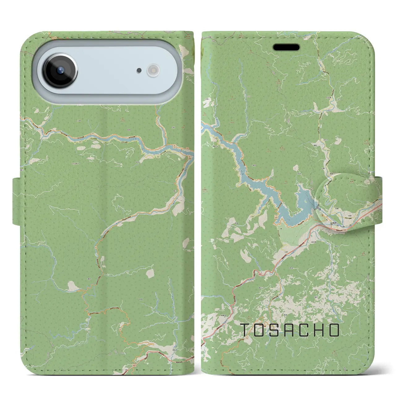 【土佐町(高知県)】地図柄iPhoneケース(手帳タイプ)