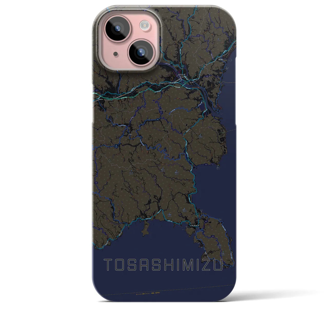 【土佐清水(高知県)】地図柄iPhoneケース(バックカバータイプ)