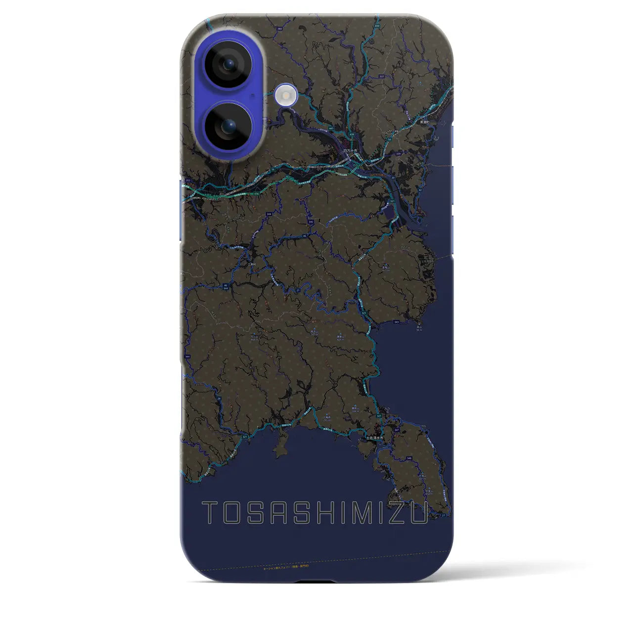 【土佐清水(高知県)】地図柄iPhoneケース(バックカバータイプ)