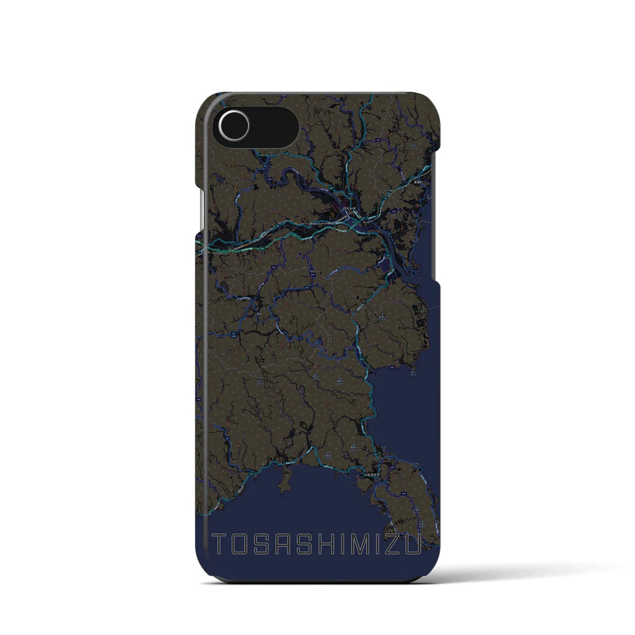 【土佐清水(高知県)】地図柄iPhoneケース(バックカバータイプ)