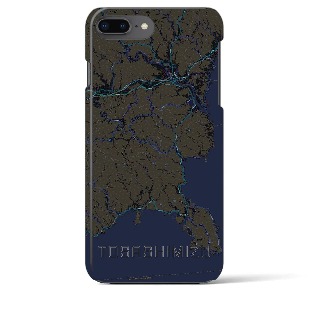 【土佐清水(高知県)】地図柄iPhoneケース(バックカバータイプ)