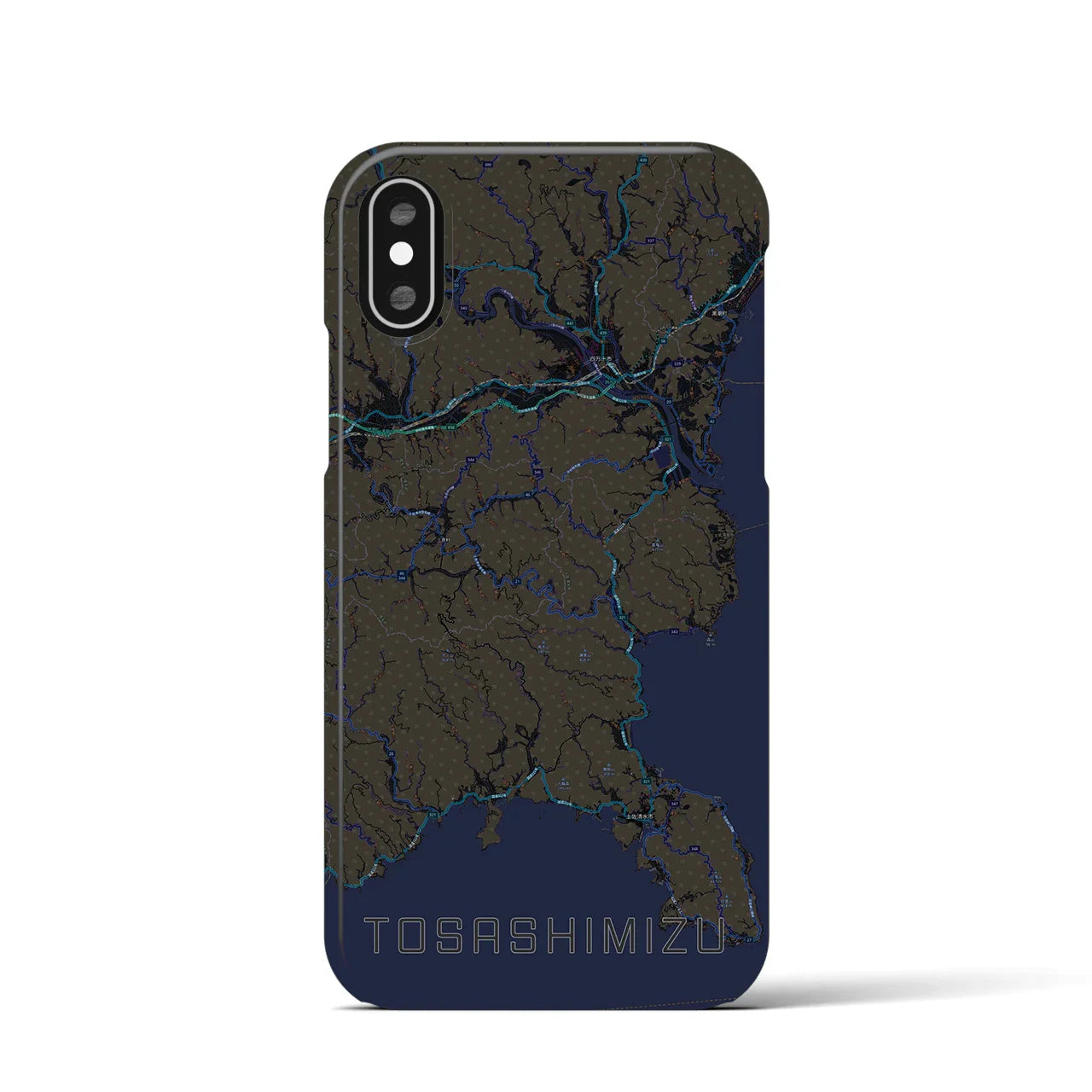 【土佐清水(高知県)】地図柄iPhoneケース(バックカバータイプ)