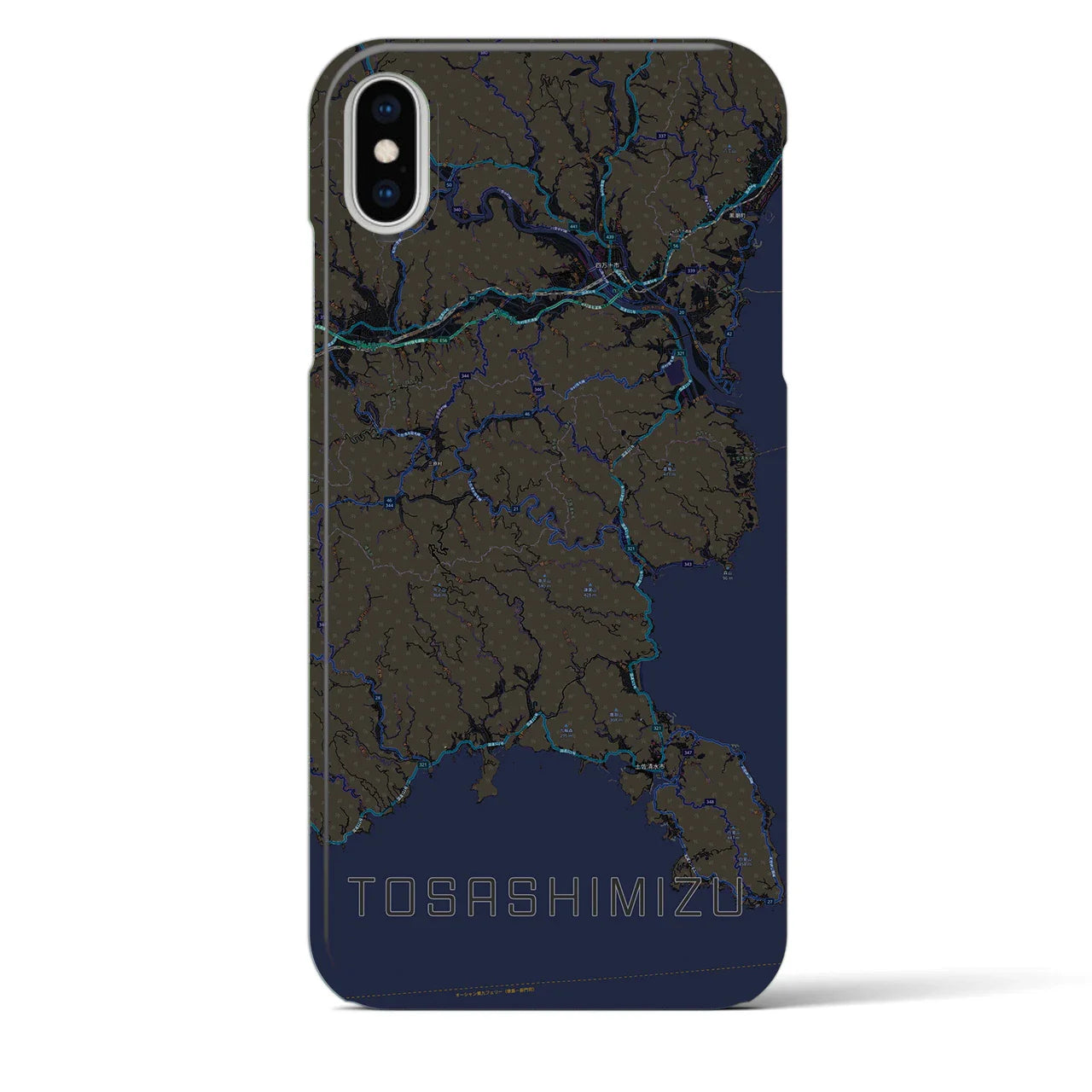 【土佐清水(高知県)】地図柄iPhoneケース(バックカバータイプ)