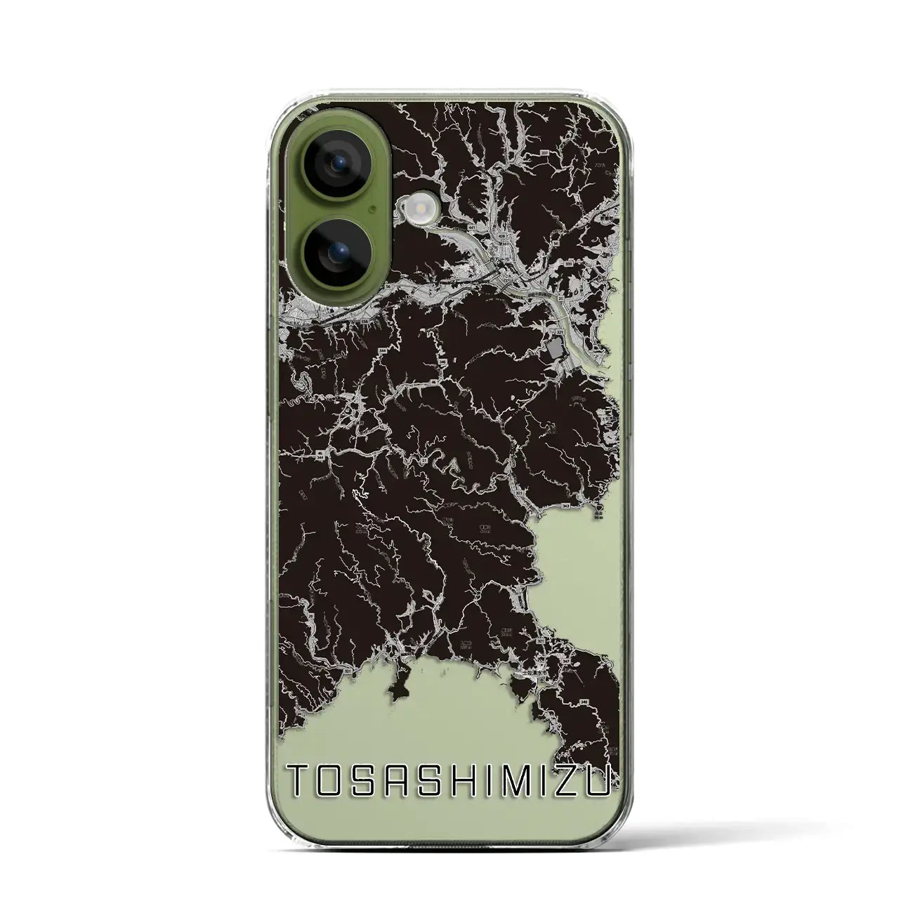 【土佐清水(高知県)】地図柄iPhoneケース(クリアタイプ)モノトーン・iPhone 17 Pro Max 用