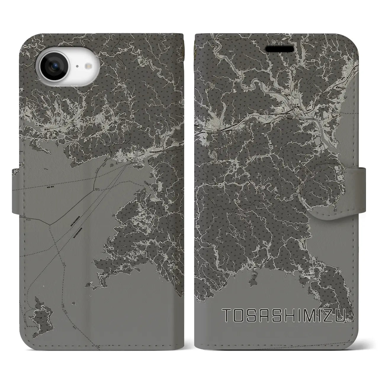 【土佐清水(高知県)】地図柄iPhoneケース(手帳タイプ)