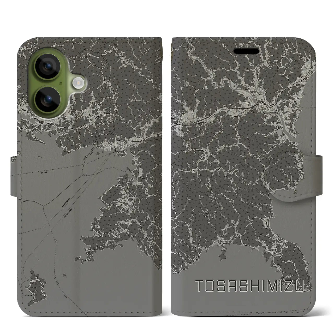 【土佐清水(高知県)】地図柄iPhoneケース(手帳タイプ)