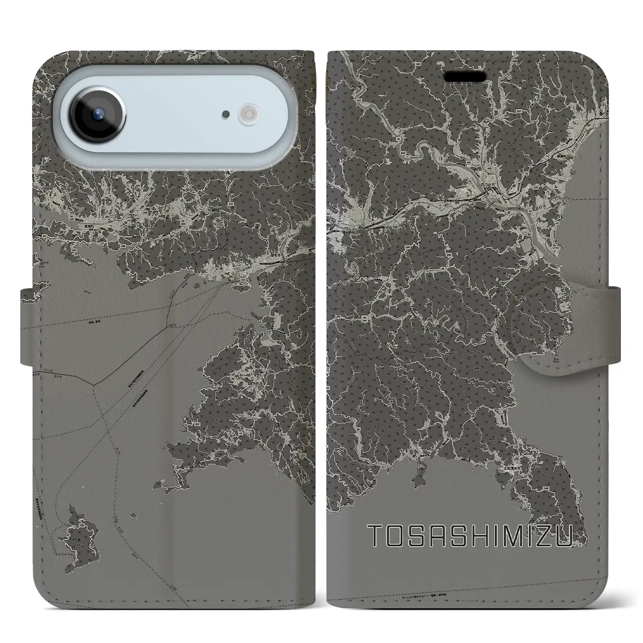 【土佐清水(高知県)】地図柄iPhoneケース(手帳タイプ)