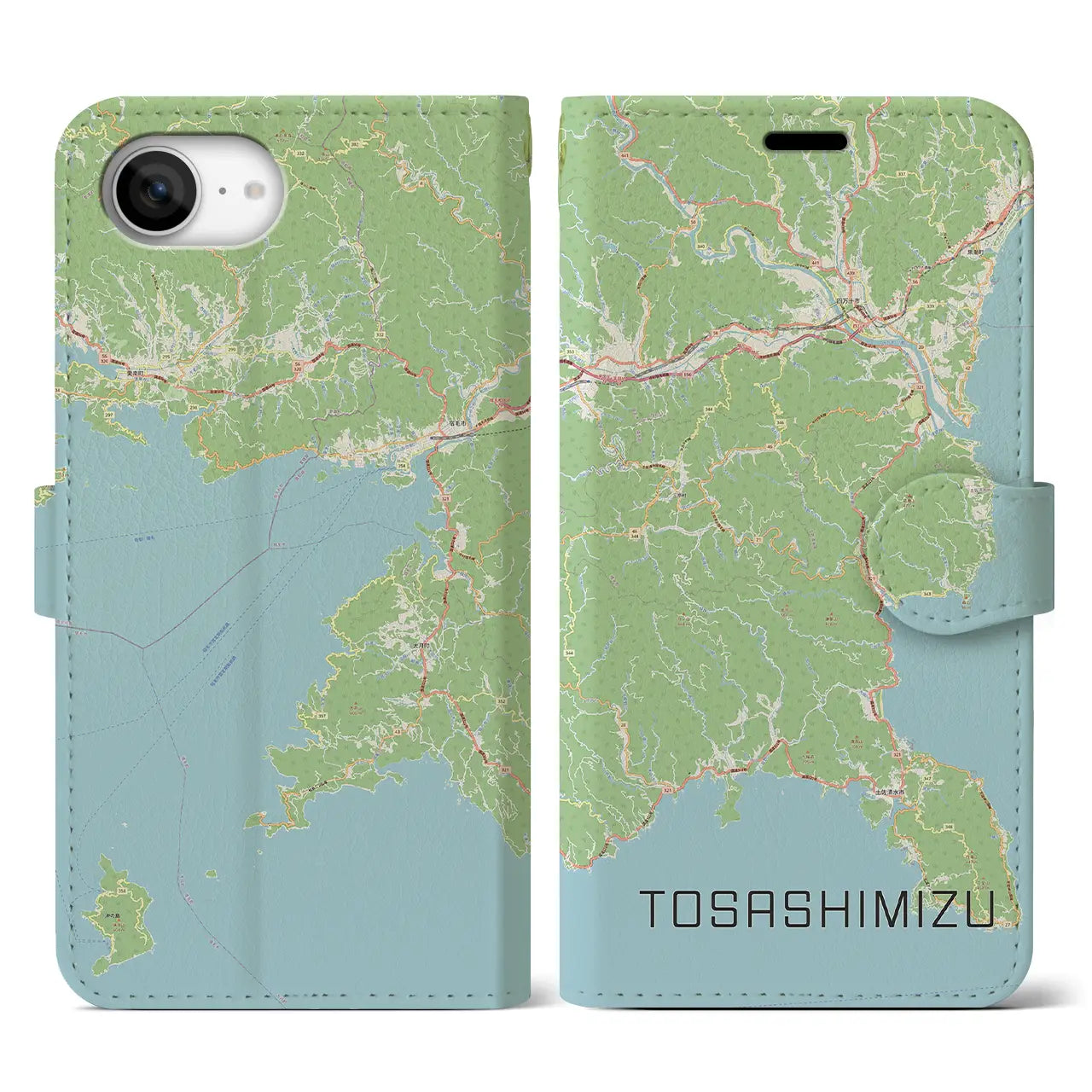 【土佐清水(高知県)】地図柄iPhoneケース(手帳タイプ)