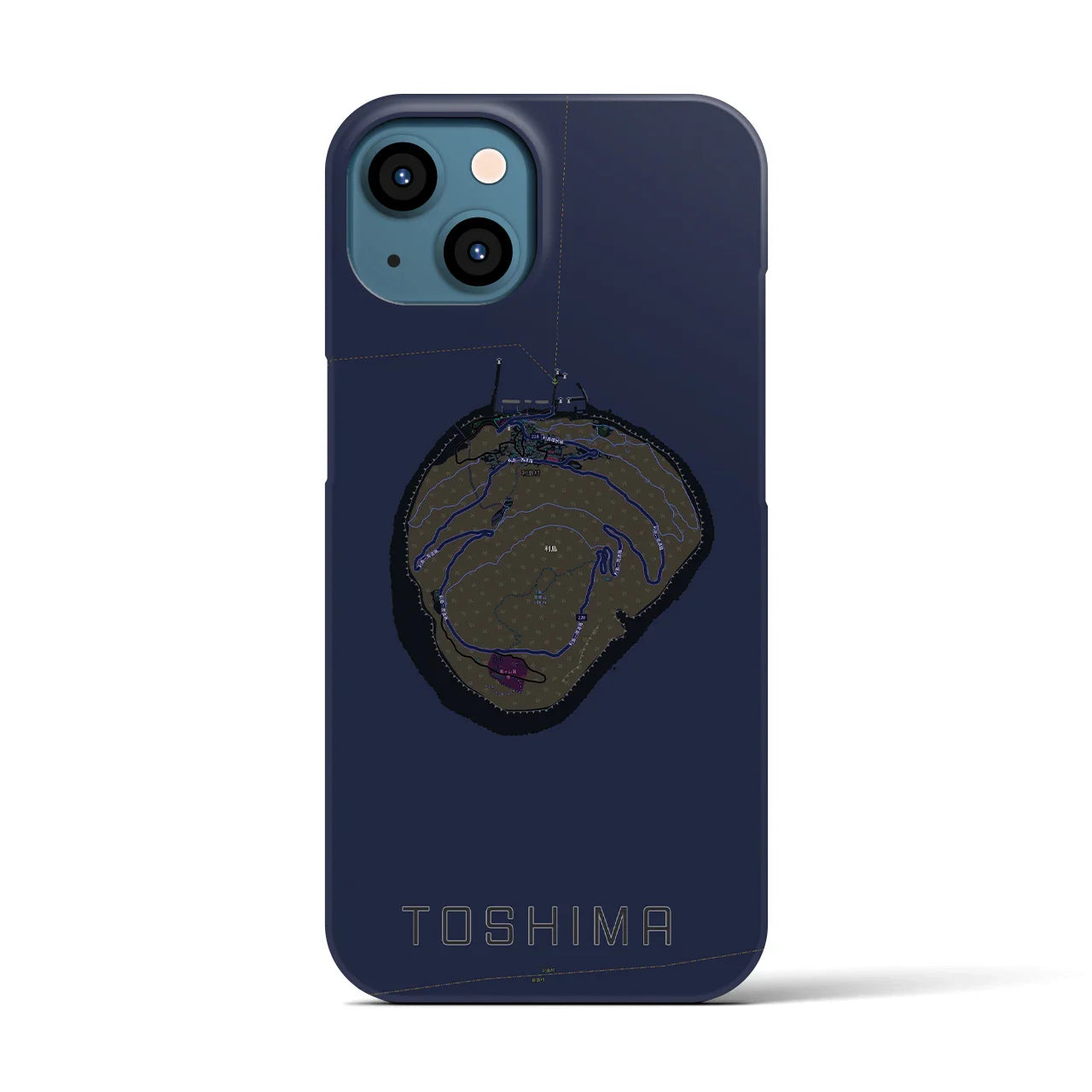 【利島(東京都)】地図柄iPhoneケース(バックカバータイプ)