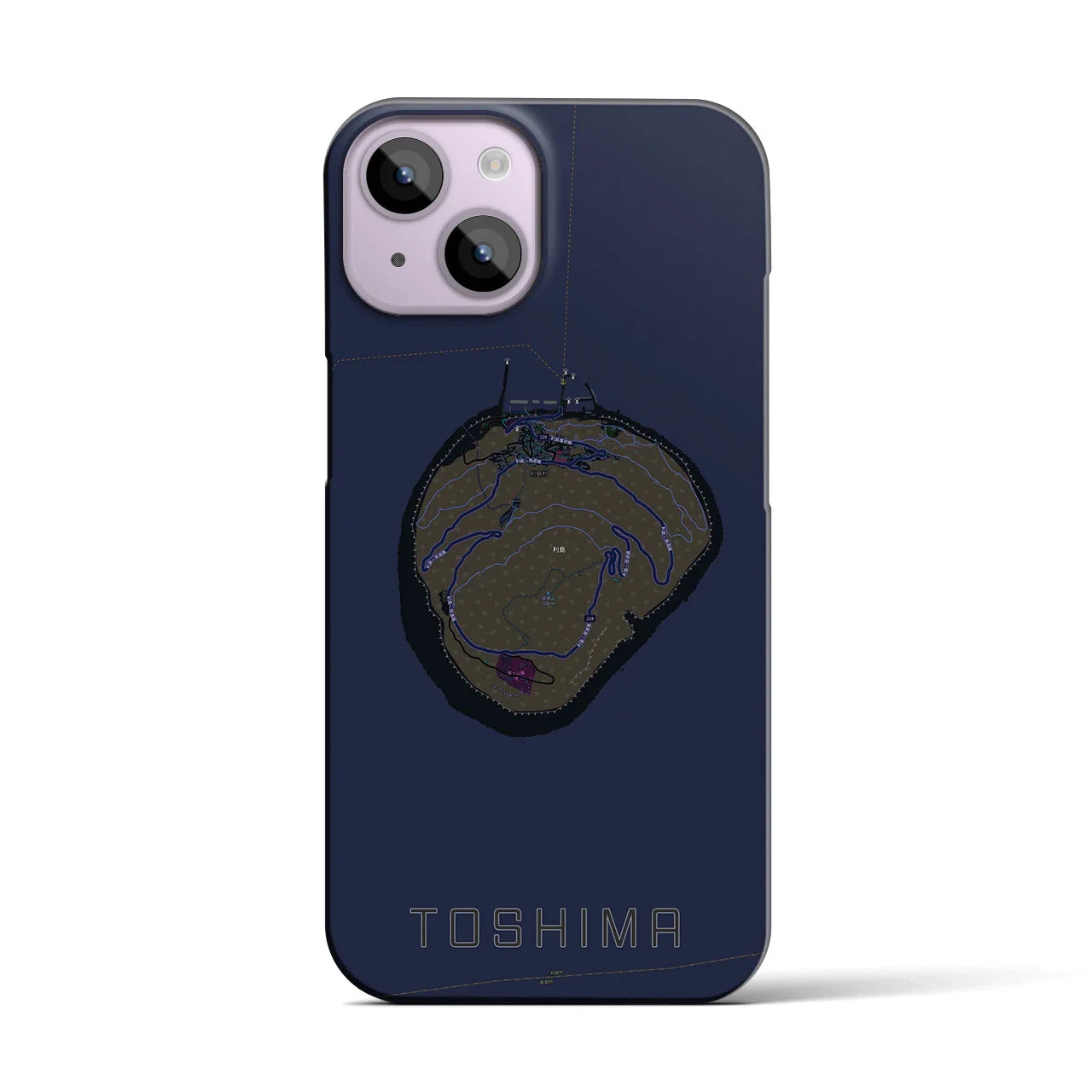 【利島(東京都)】地図柄iPhoneケース(バックカバータイプ)