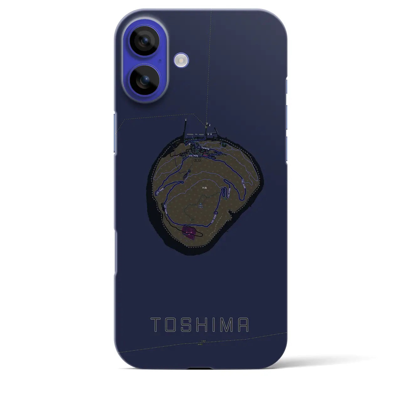 【利島(東京都)】地図柄iPhoneケース(バックカバータイプ)