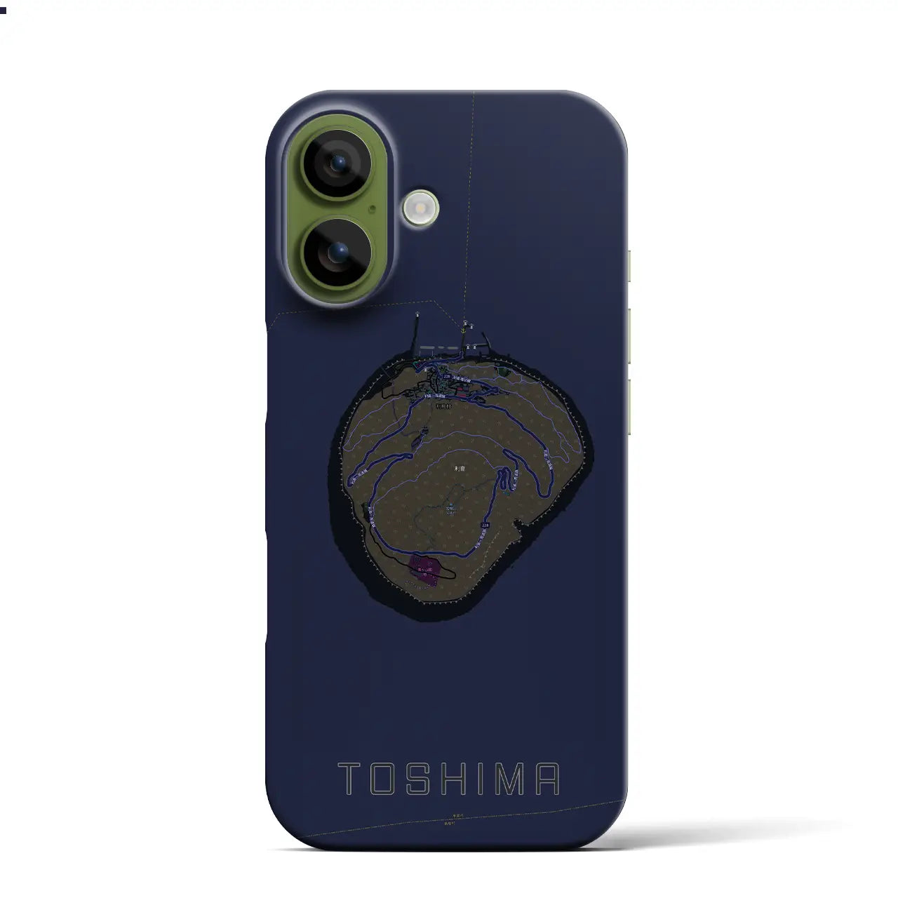 【利島(東京都)】地図柄iPhoneケース(バックカバータイプ)