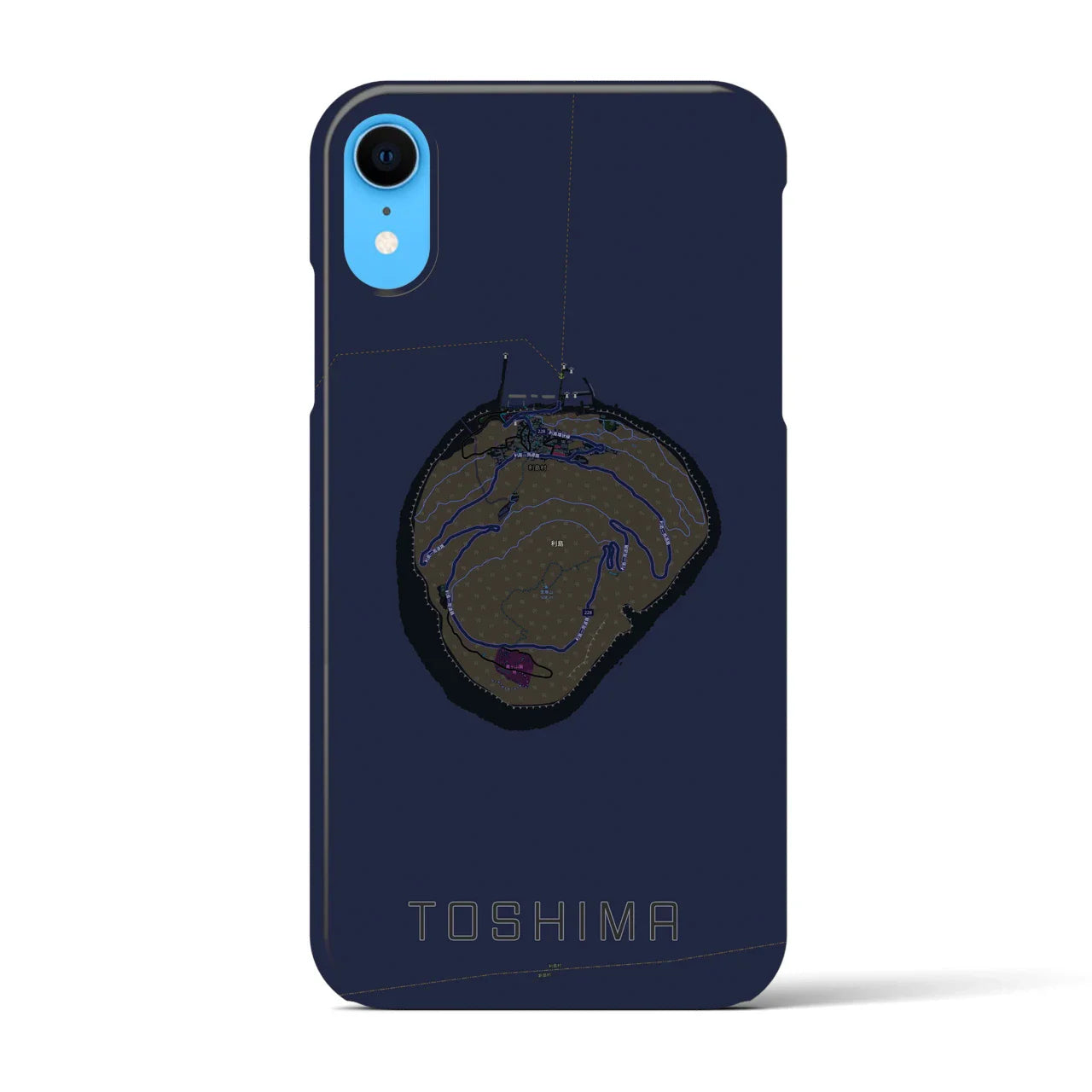【利島(東京都)】地図柄iPhoneケース(バックカバータイプ)