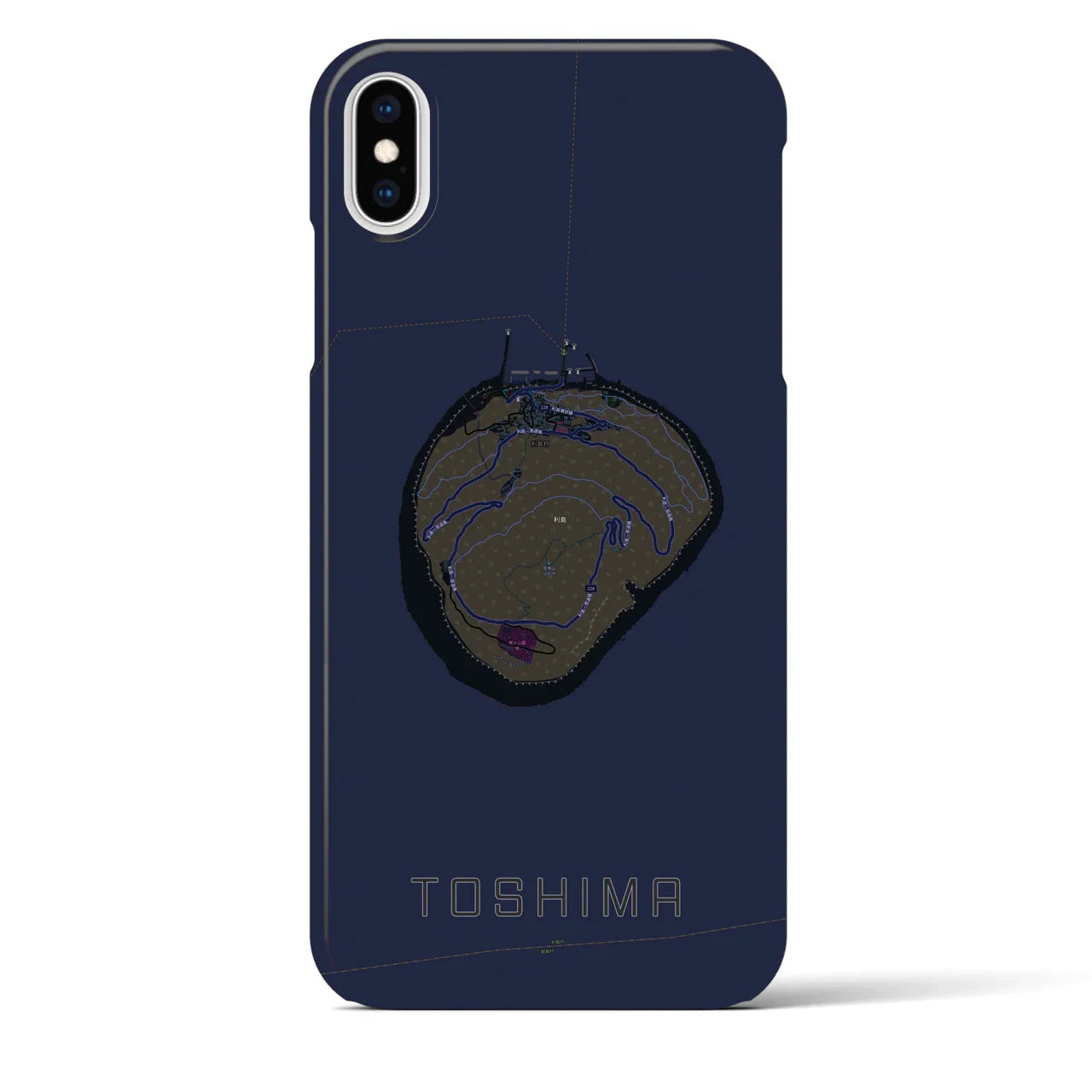 【利島(東京都)】地図柄iPhoneケース(バックカバータイプ)