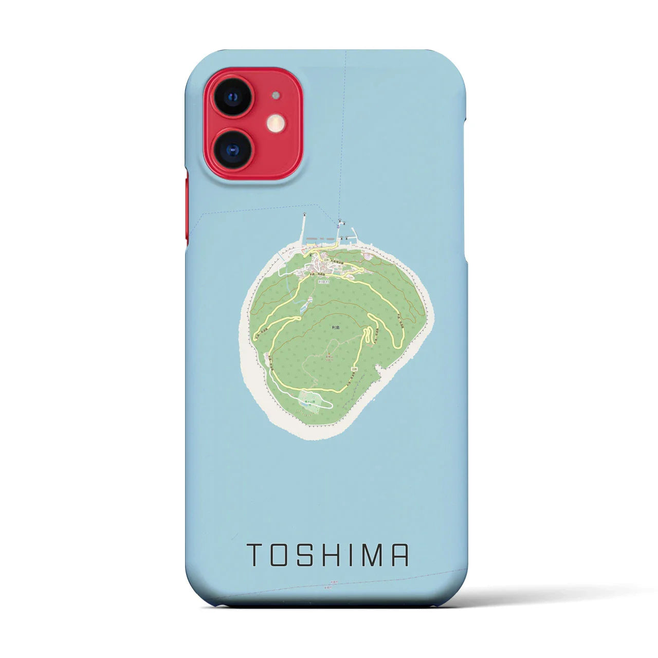 【利島(東京都)】地図柄iPhoneケース(バックカバータイプ)
