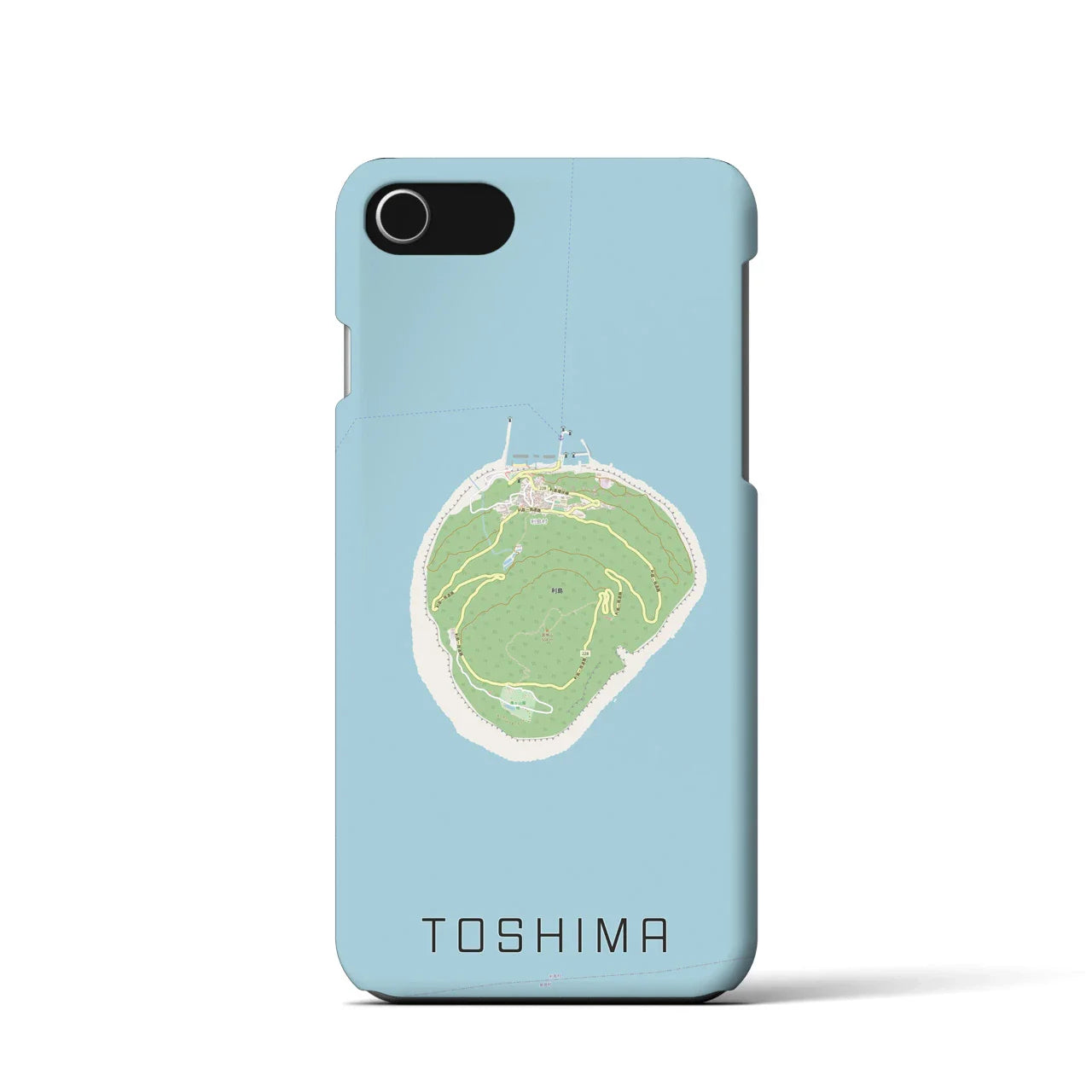 【利島(東京都)】地図柄iPhoneケース(バックカバータイプ)