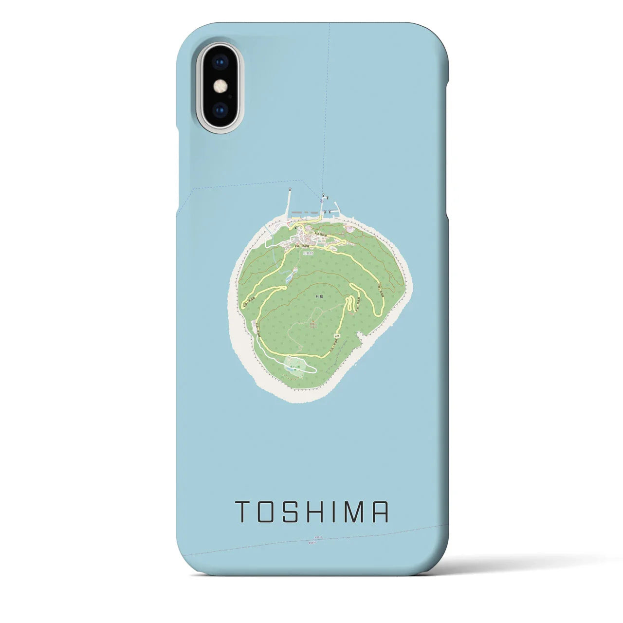 【利島(東京都)】地図柄iPhoneケース(バックカバータイプ)