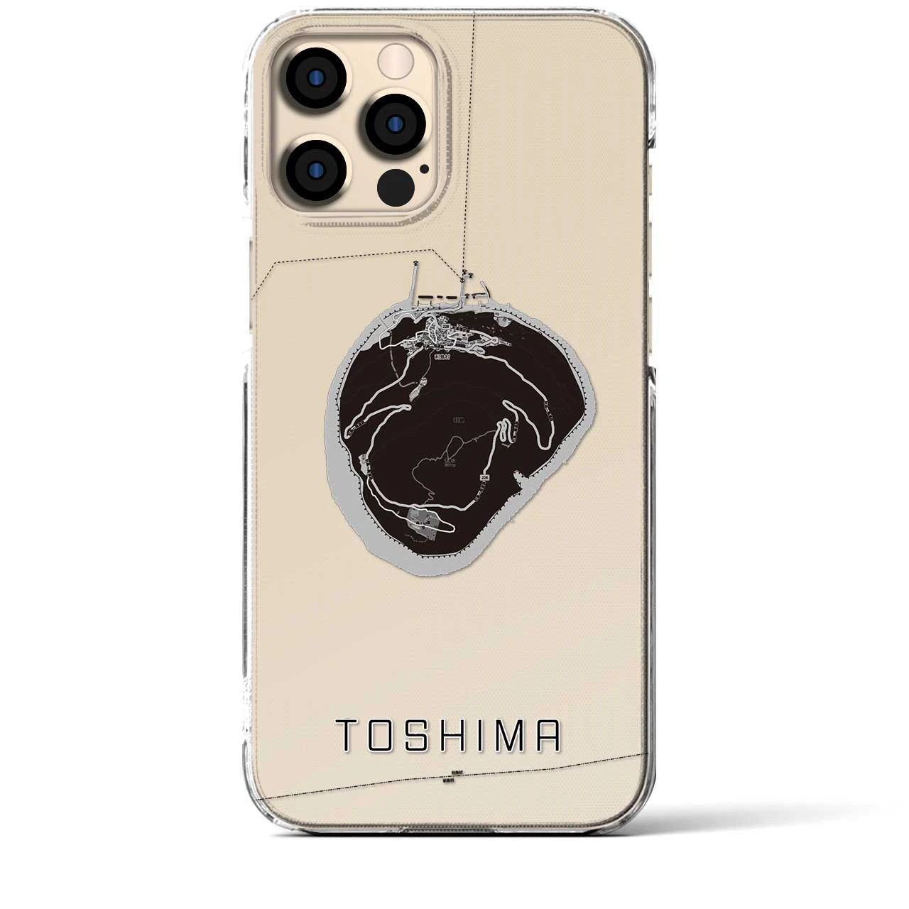 【利島(東京都)】地図柄iPhoneケース(クリアタイプ)