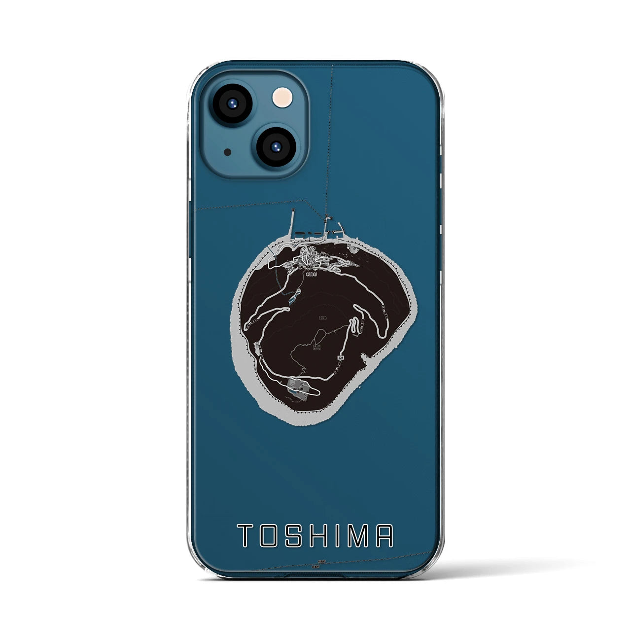 【利島(東京都)】地図柄iPhoneケース(クリアタイプ)