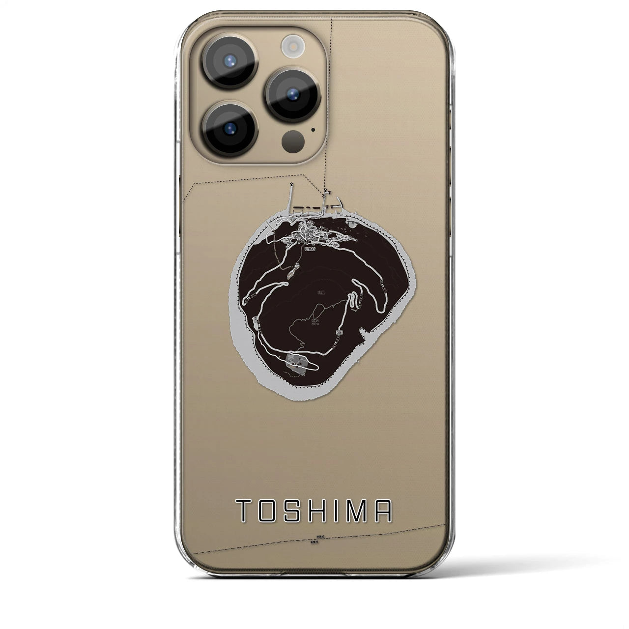 【利島(東京都)】地図柄iPhoneケース(クリアタイプ)