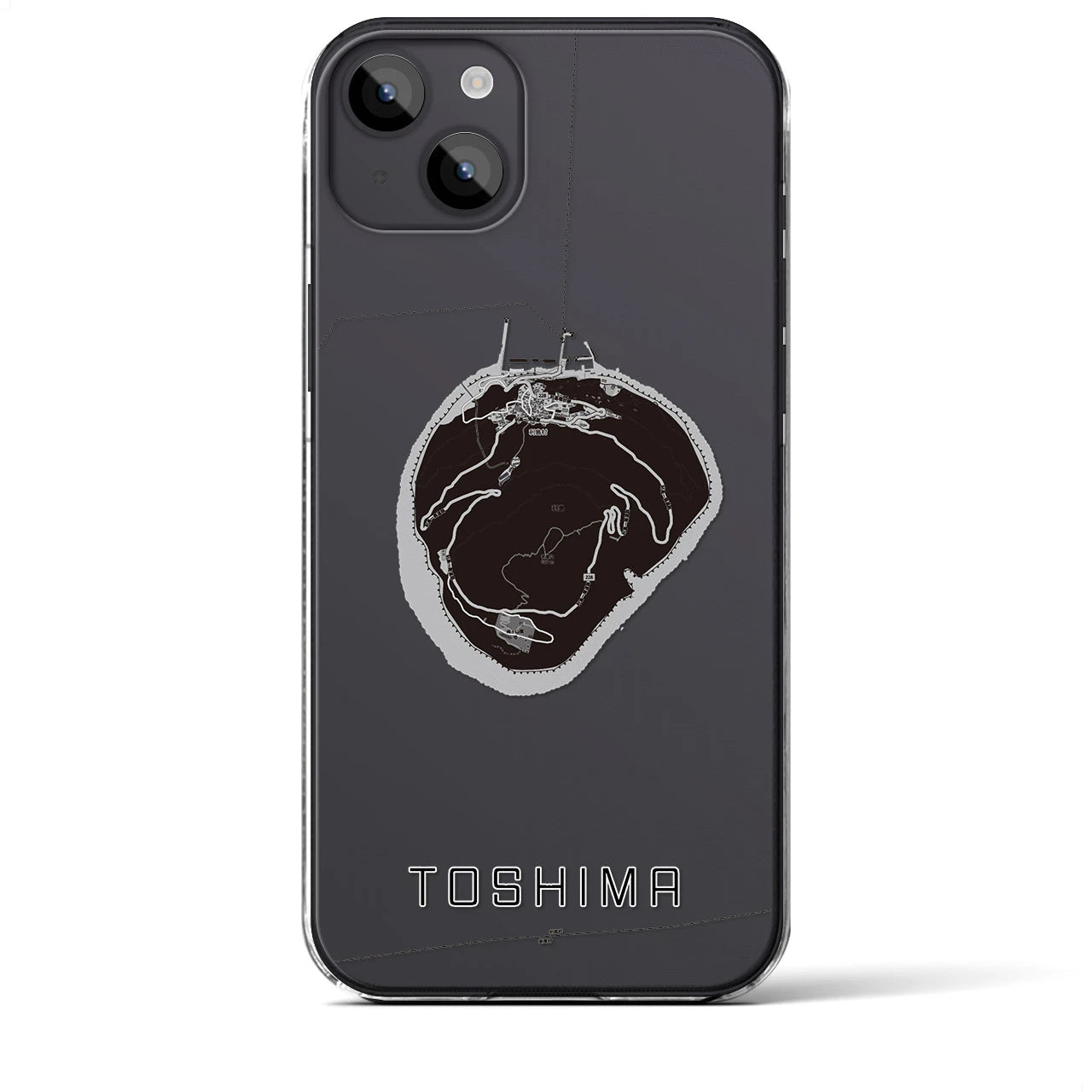 【利島(東京都)】地図柄iPhoneケース(クリアタイプ)