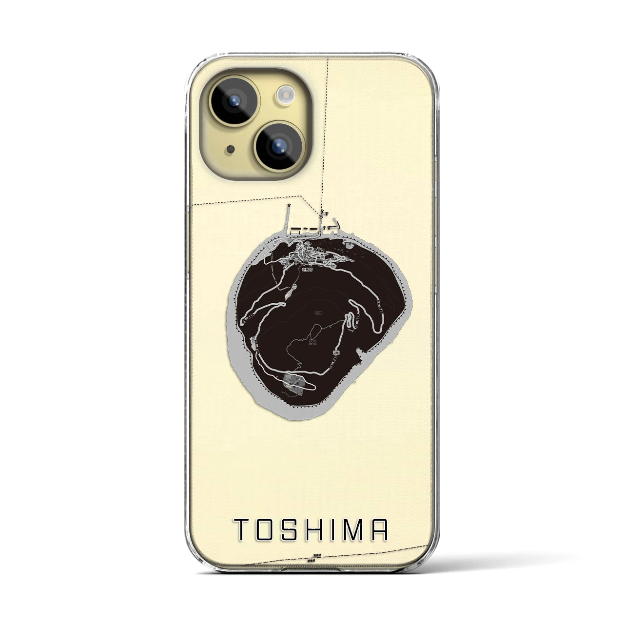 【利島(東京都)】地図柄iPhoneケース(クリアタイプ)