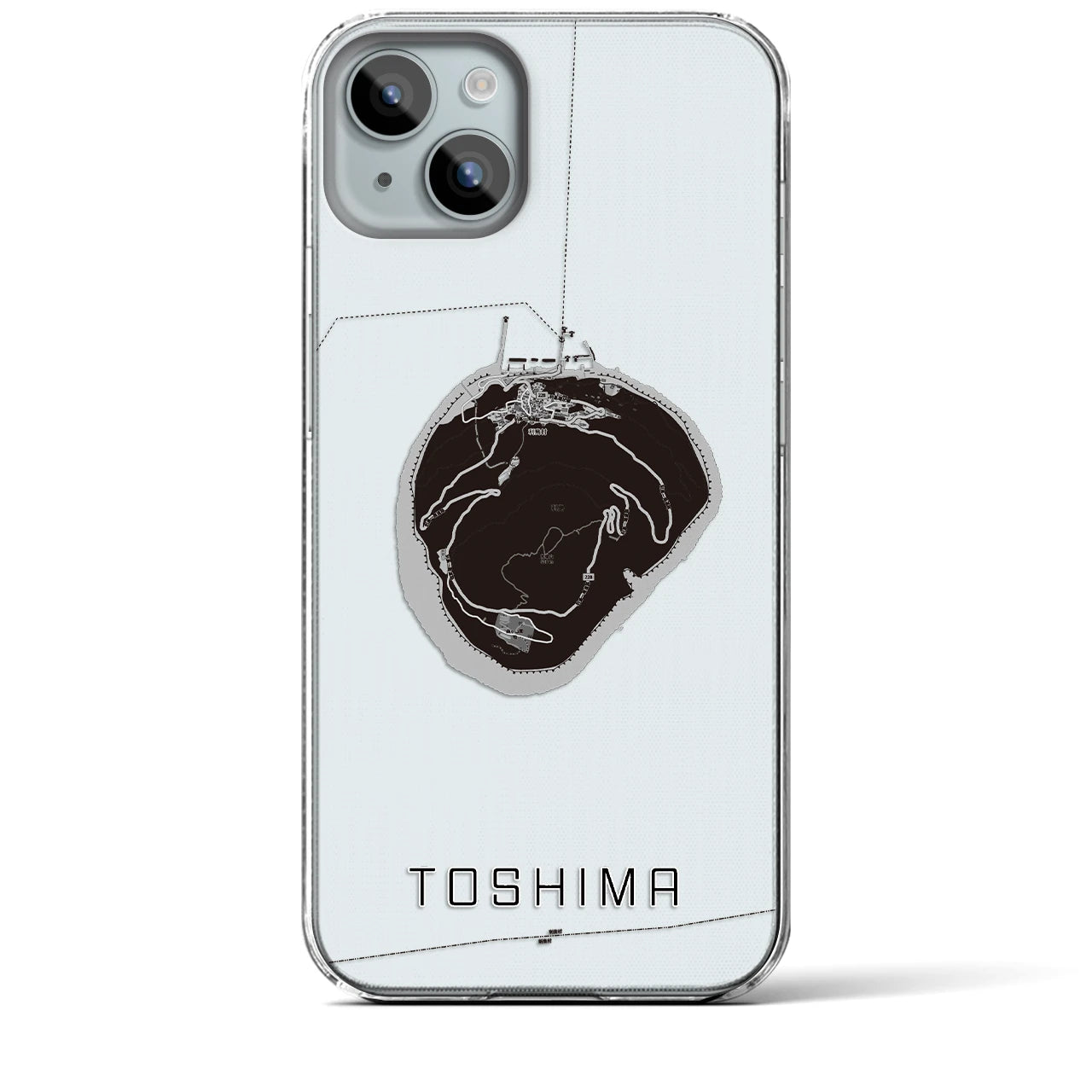 【利島(東京都)】地図柄iPhoneケース(クリアタイプ)