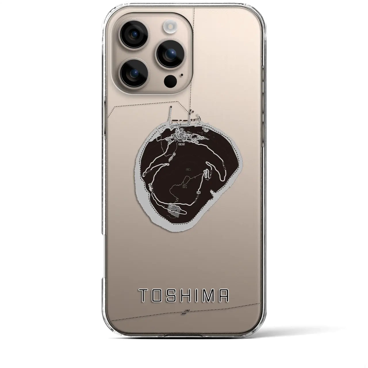 【利島(東京都)】地図柄iPhoneケース(クリアタイプ)