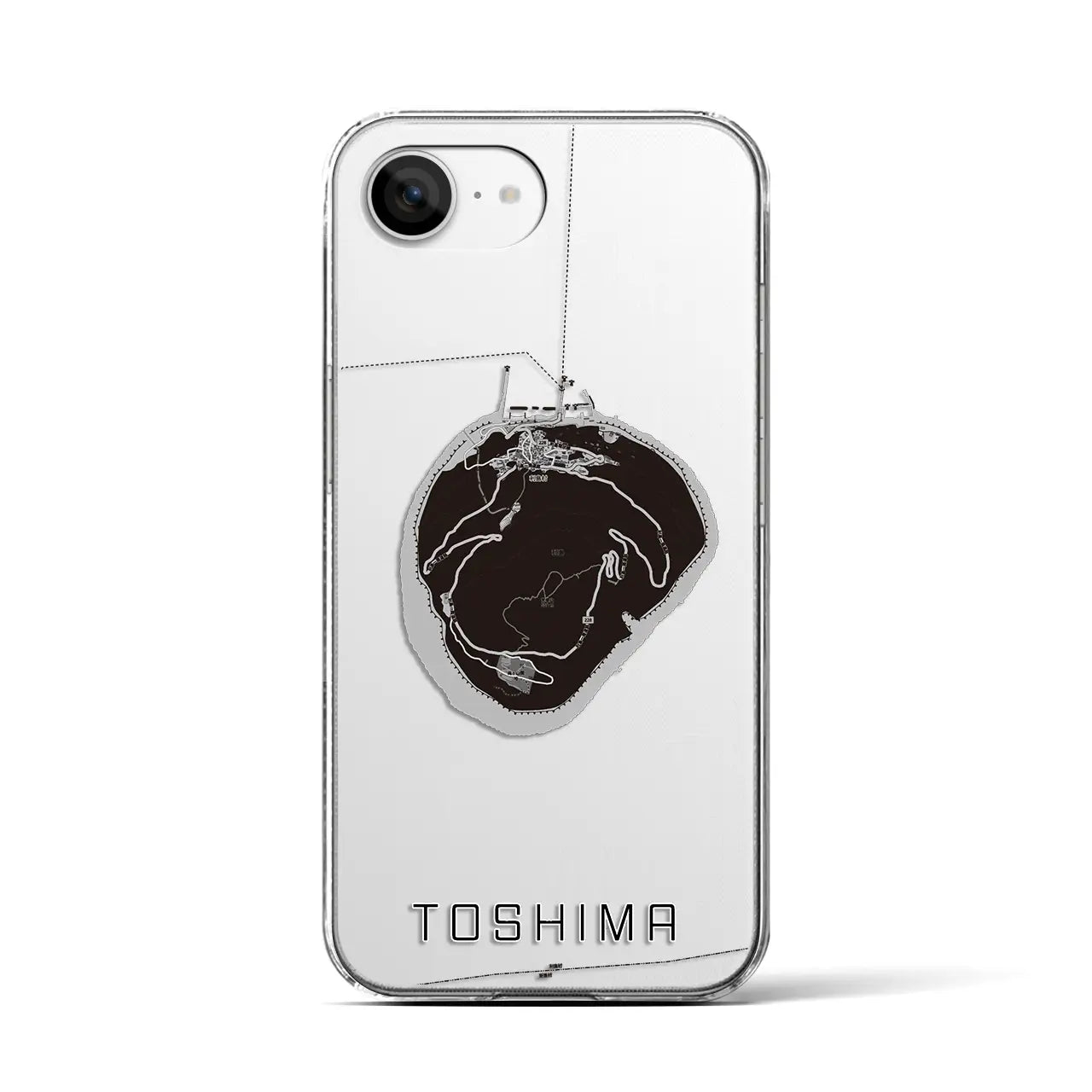 【利島(東京都)】地図柄iPhoneケース(クリアタイプ)