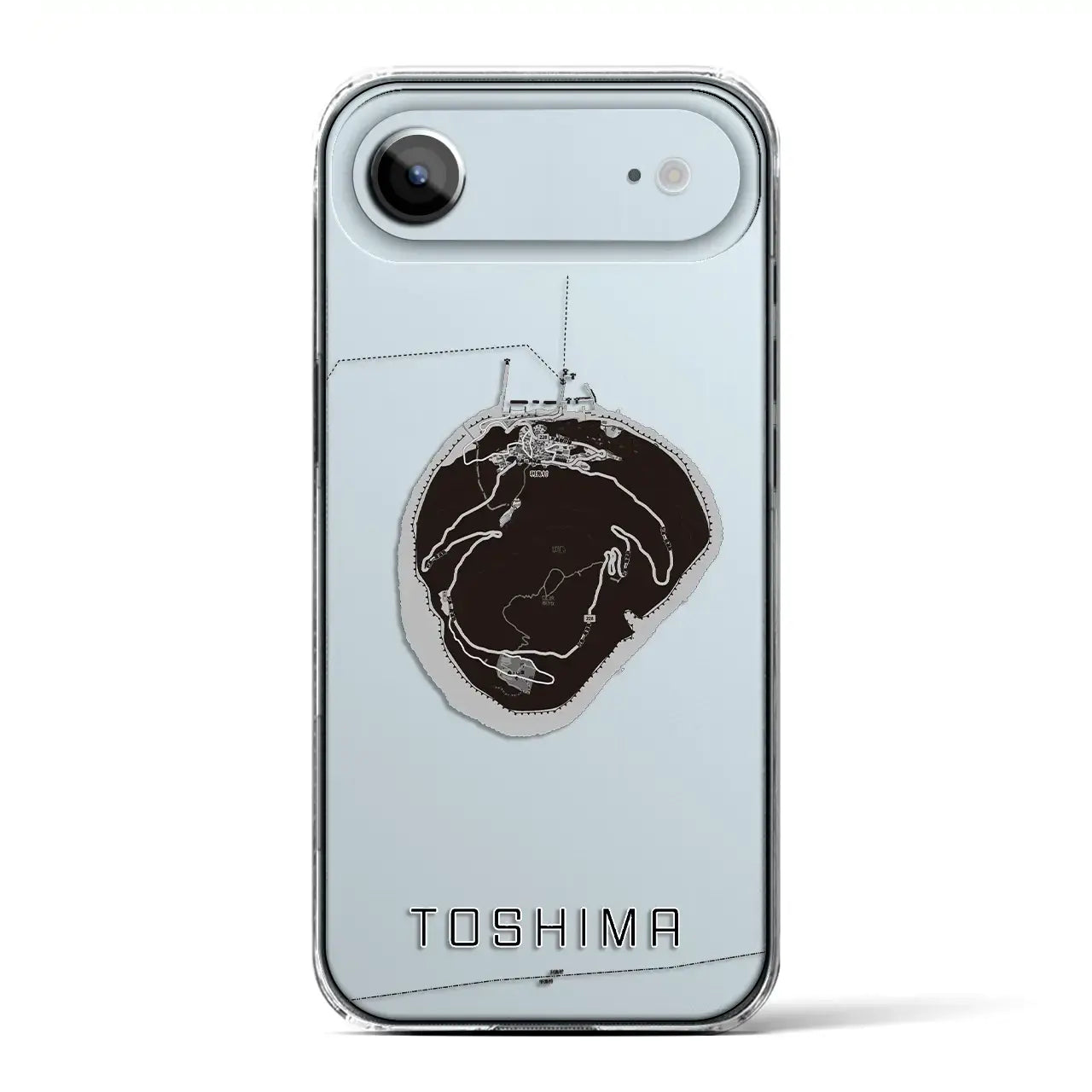 【利島(東京都)】地図柄iPhoneケース(クリアタイプ)