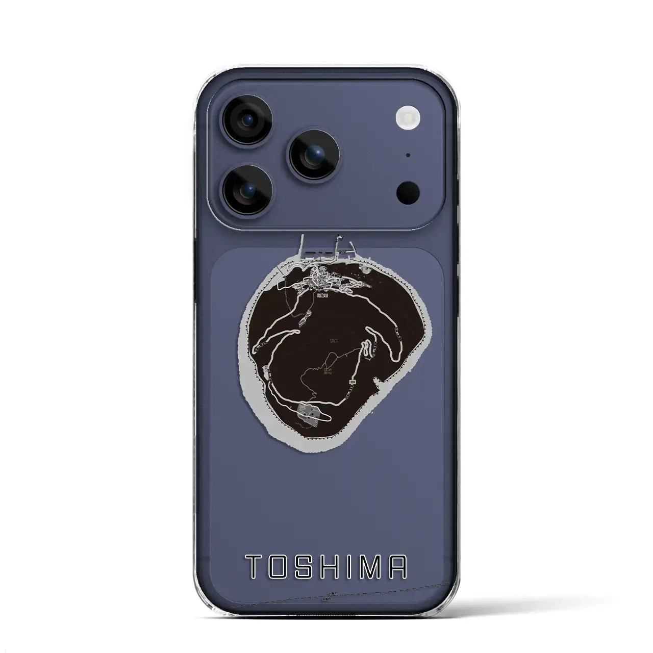 【利島(東京都)】地図柄iPhoneケース(クリアタイプ)