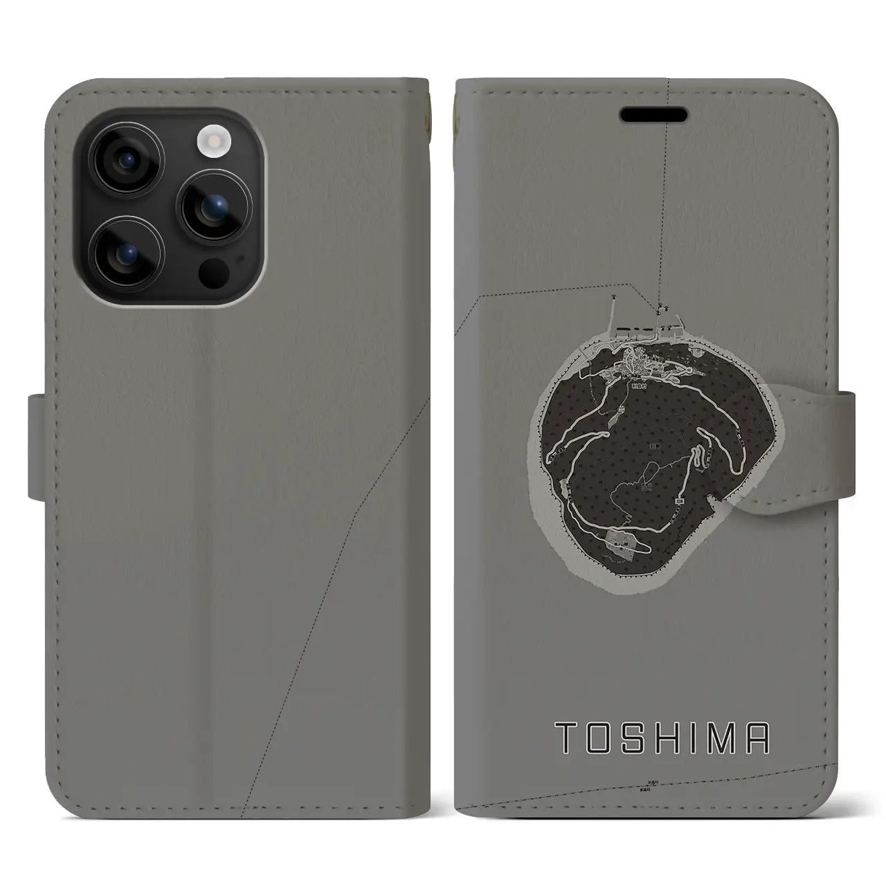 【利島(東京都)】地図柄iPhoneケース(手帳タイプ)