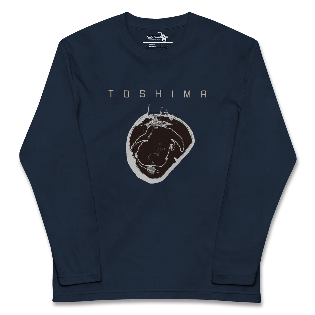 【利島(東京都)】地図柄ロングスリーブTシャツ