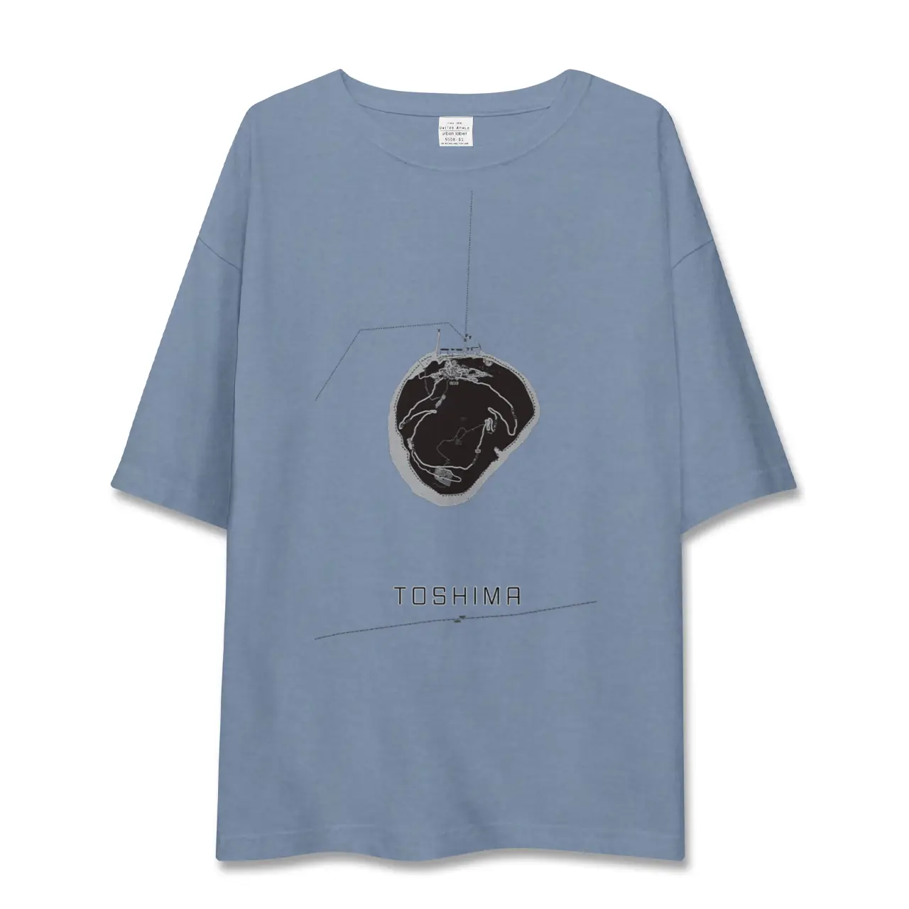 【利島(東京都)】地図柄ビッグシルエットTシャツ