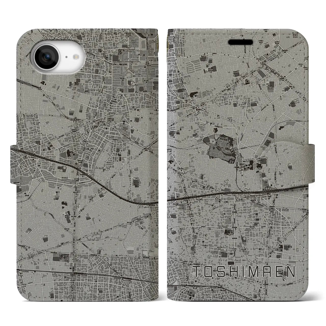 【豊島園(東京都)】地図柄iPhoneケース(手帳タイプ)