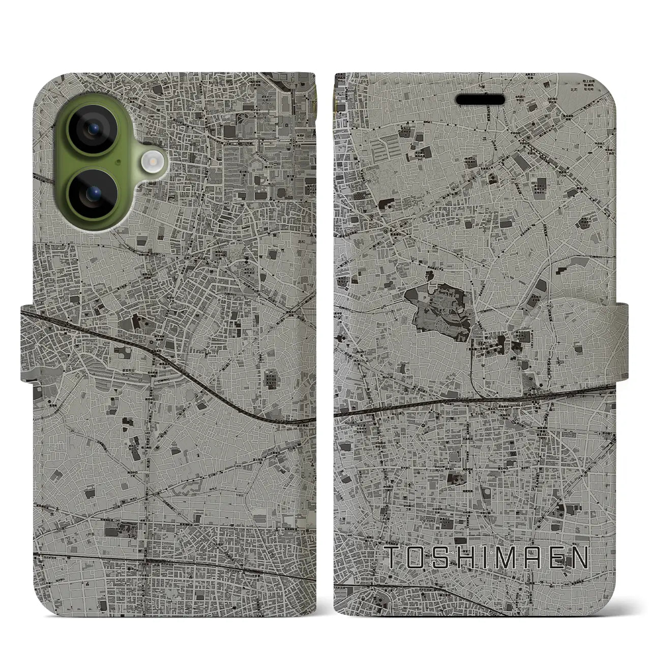 【豊島園(東京都)】地図柄iPhoneケース(手帳タイプ)