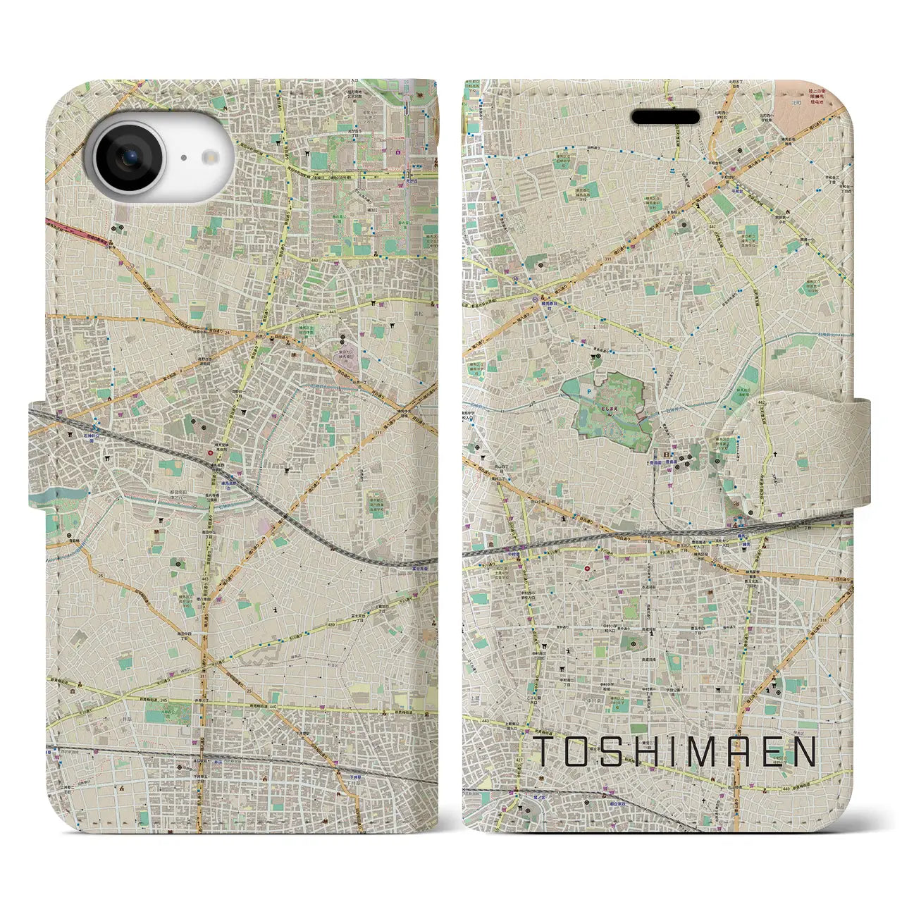 【豊島園(東京都)】地図柄iPhoneケース(手帳タイプ)