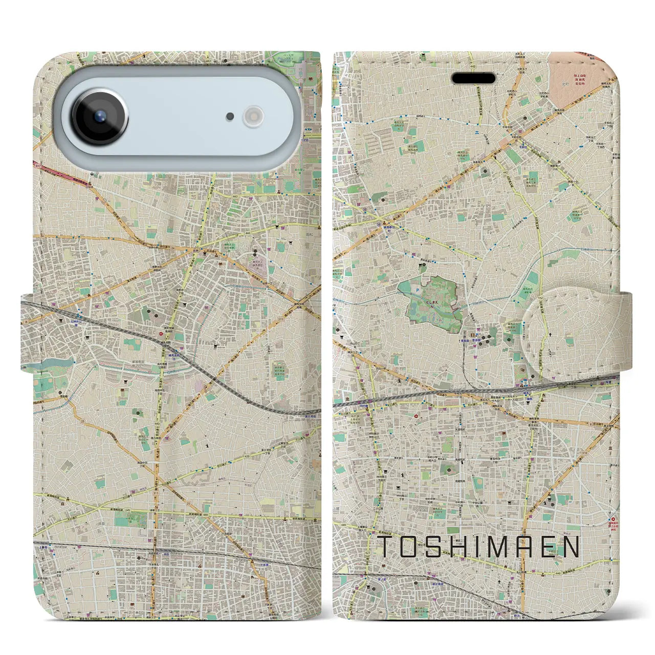 【豊島園(東京都)】地図柄iPhoneケース(手帳タイプ)