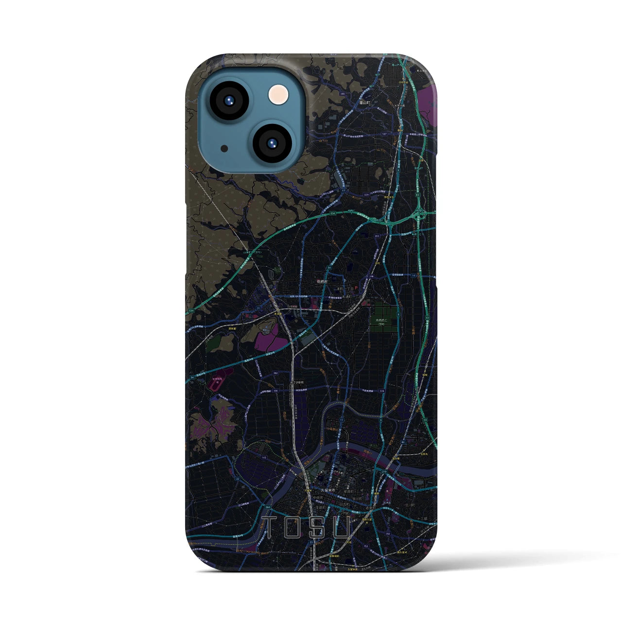 【鳥栖(佐賀県)】地図柄iPhoneケース(バックカバータイプ)