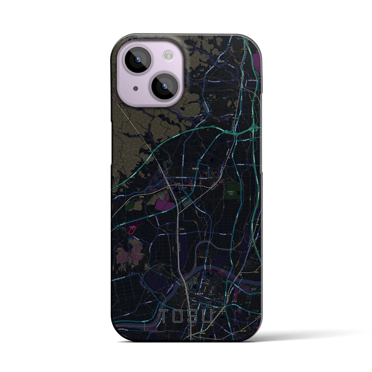 【鳥栖(佐賀県)】地図柄iPhoneケース(バックカバータイプ)