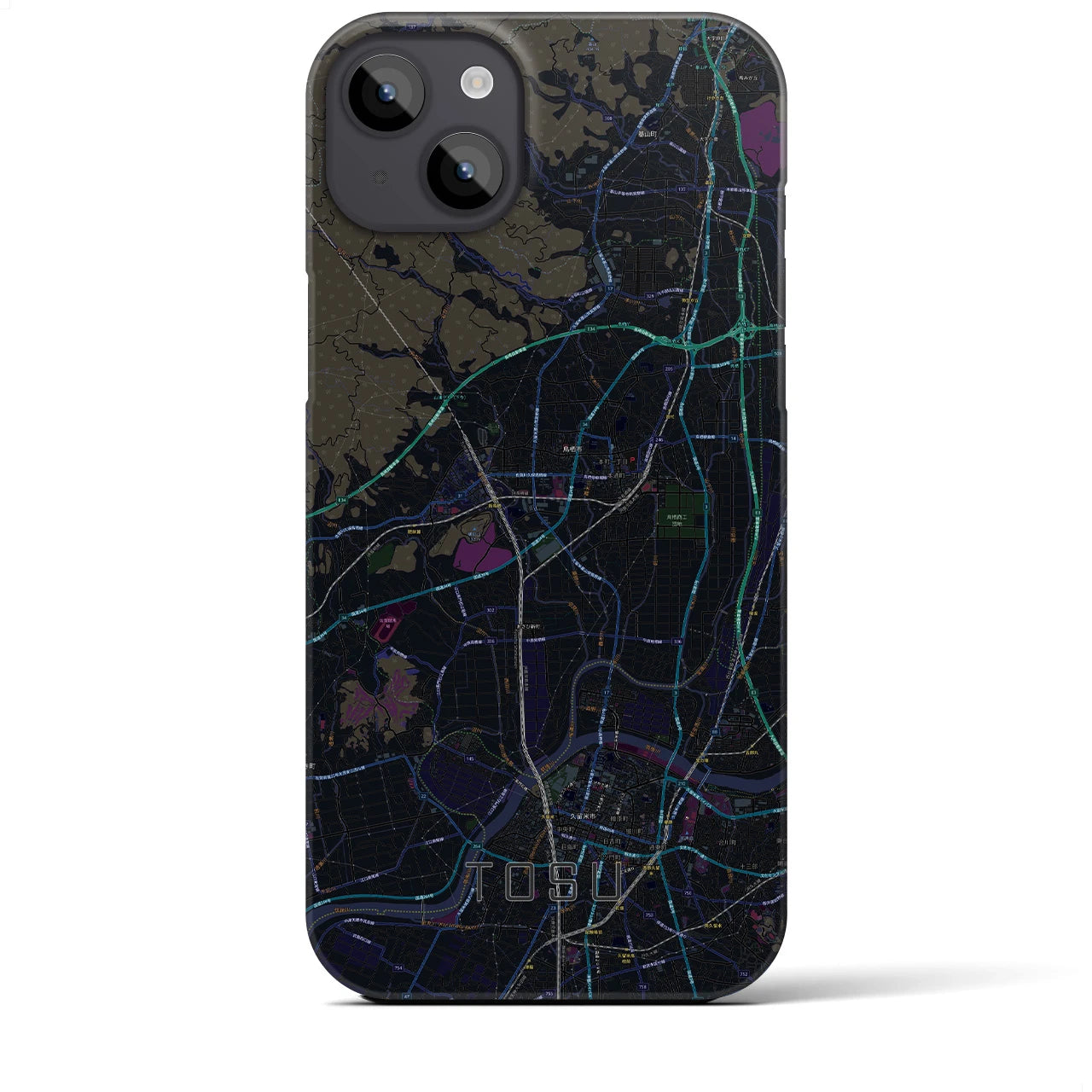 【鳥栖(佐賀県)】地図柄iPhoneケース(バックカバータイプ)