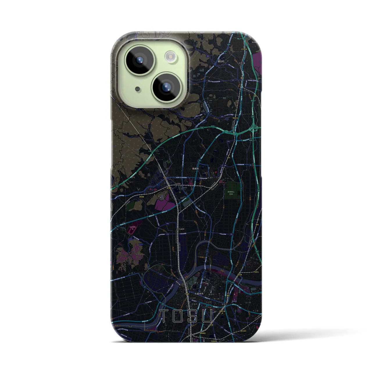 【鳥栖(佐賀県)】地図柄iPhoneケース(バックカバータイプ)