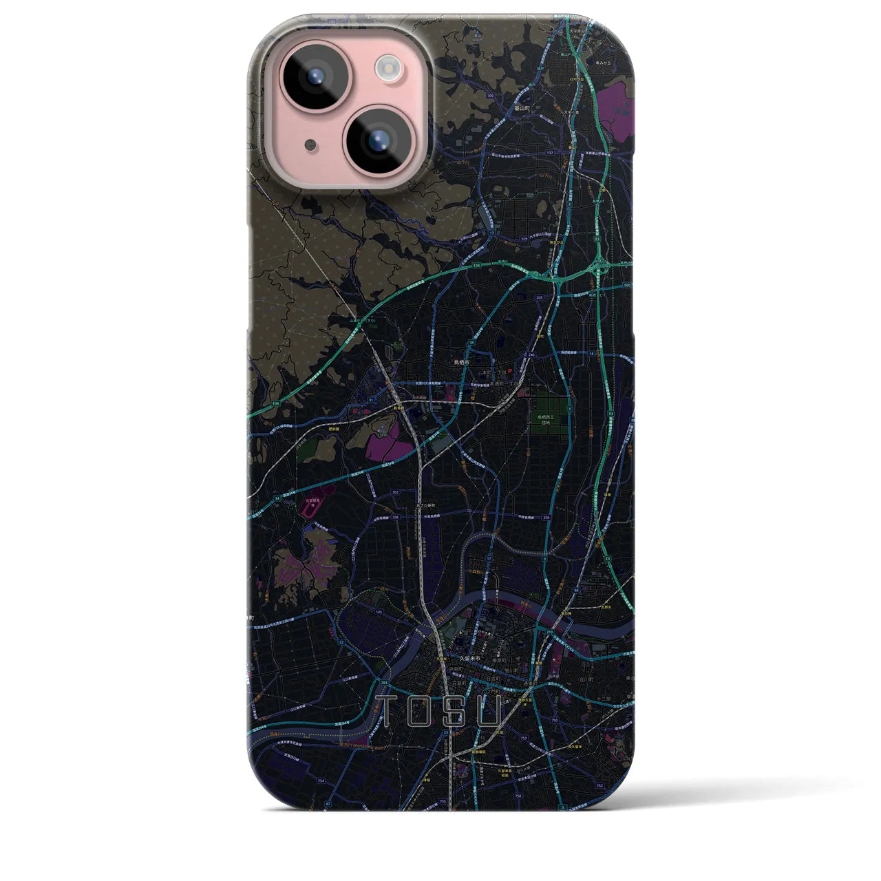 【鳥栖(佐賀県)】地図柄iPhoneケース(バックカバータイプ)