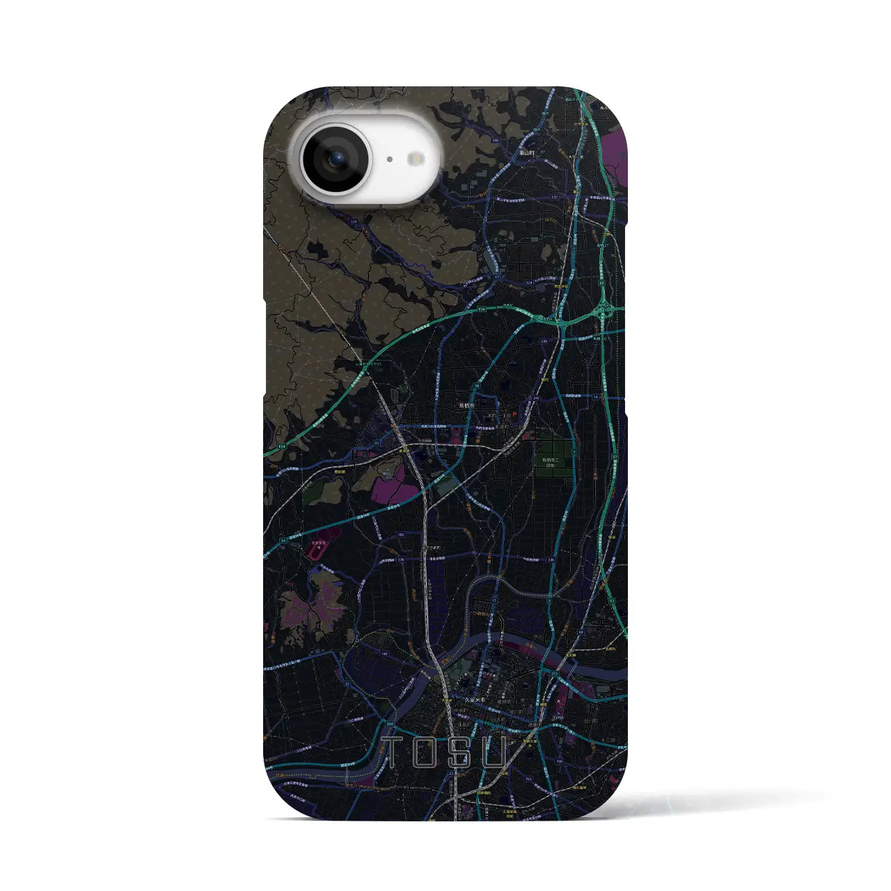 【鳥栖(佐賀県)】地図柄iPhoneケース(バックカバータイプ)